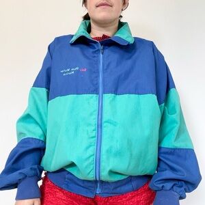 Vintage Blue and Teal Colorblock Jacket